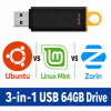 Linux USB Triple Pack (Ubuntu vs Linux Mint vs Zorin OS)