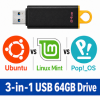 Linux USB Triple Pack (Ubuntu vs Linux Mint vs Pop OS)