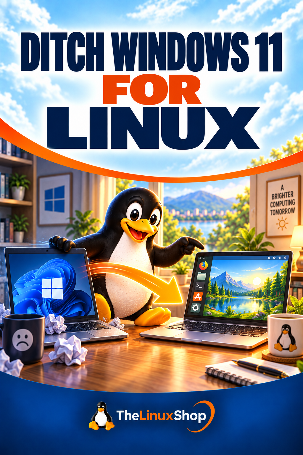 Ditch Windows 11 for Linux PDF Ebook cover