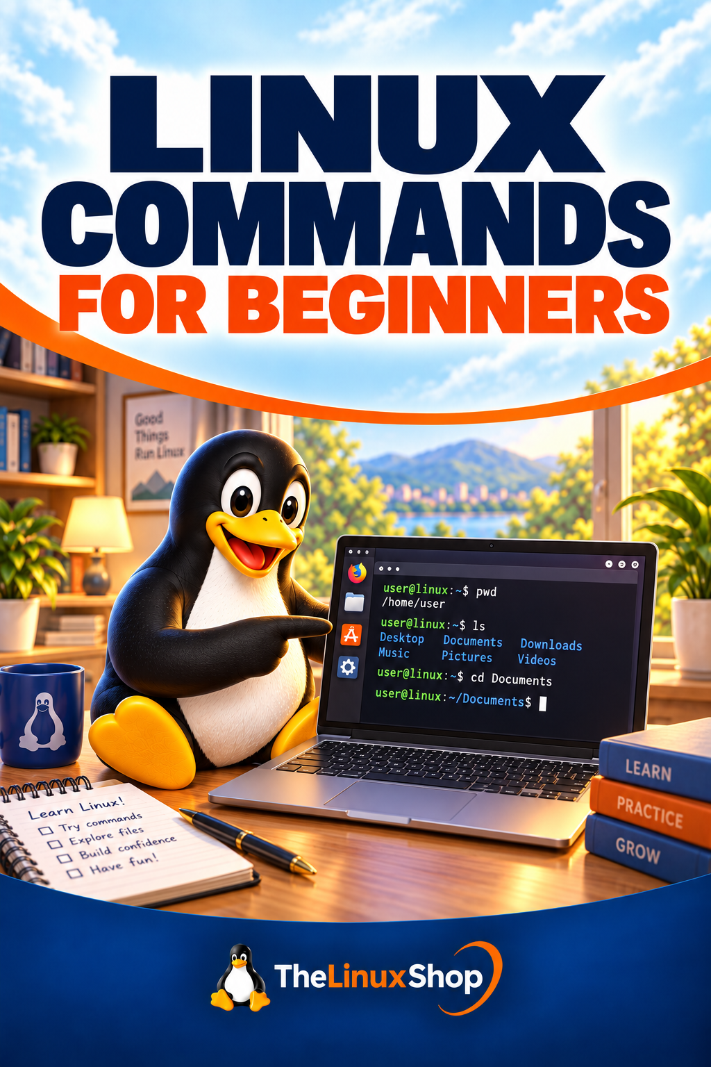 Linux Commands for Beginners PDF Ebook cover