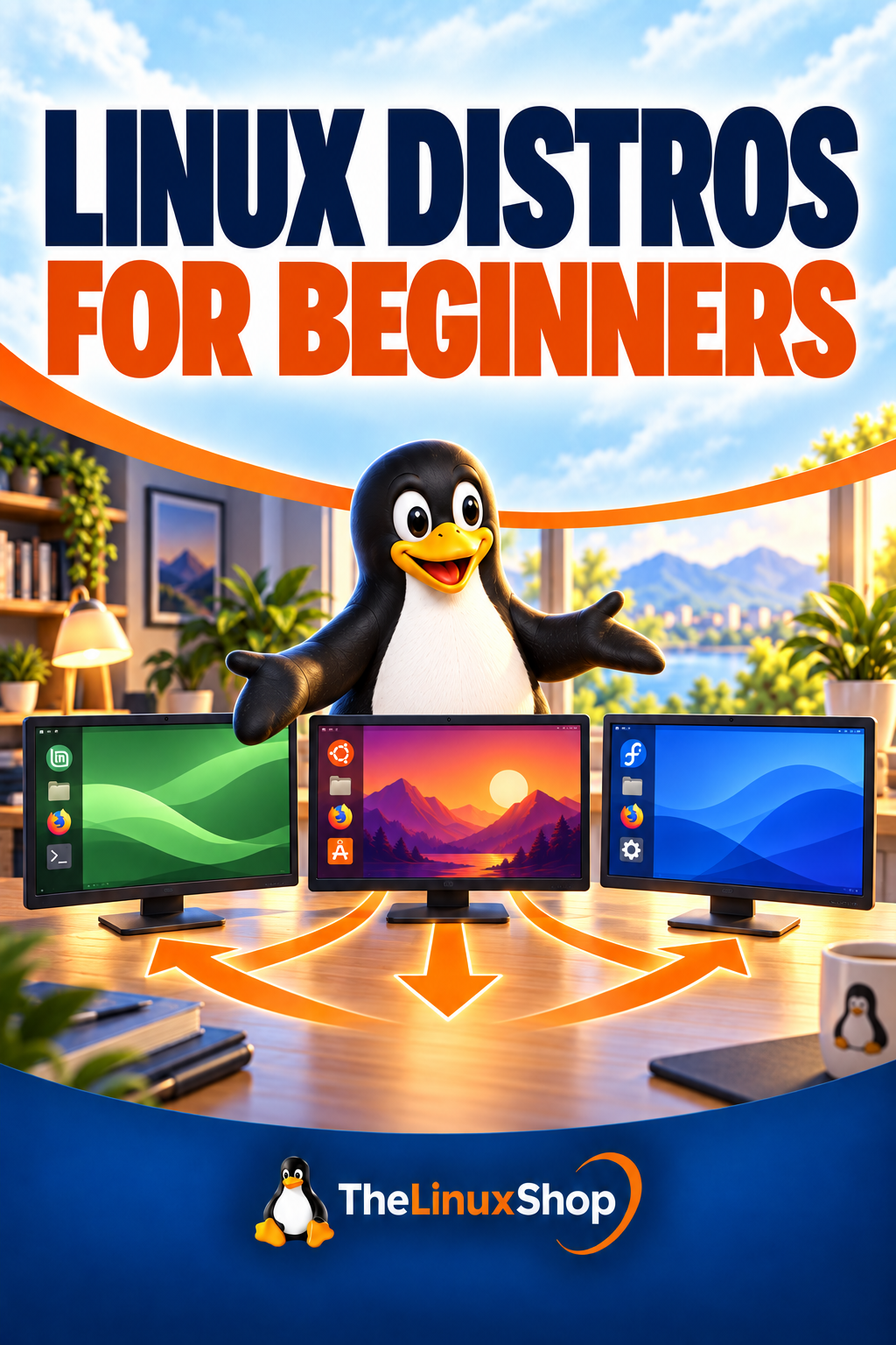 Linux Distros for Beginners PDF Ebook cover