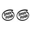 Linux Inside Waterproof Stickers x 2