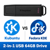Linux USB Twin Pack (Kubuntu vs Fedora KDE Plasma)