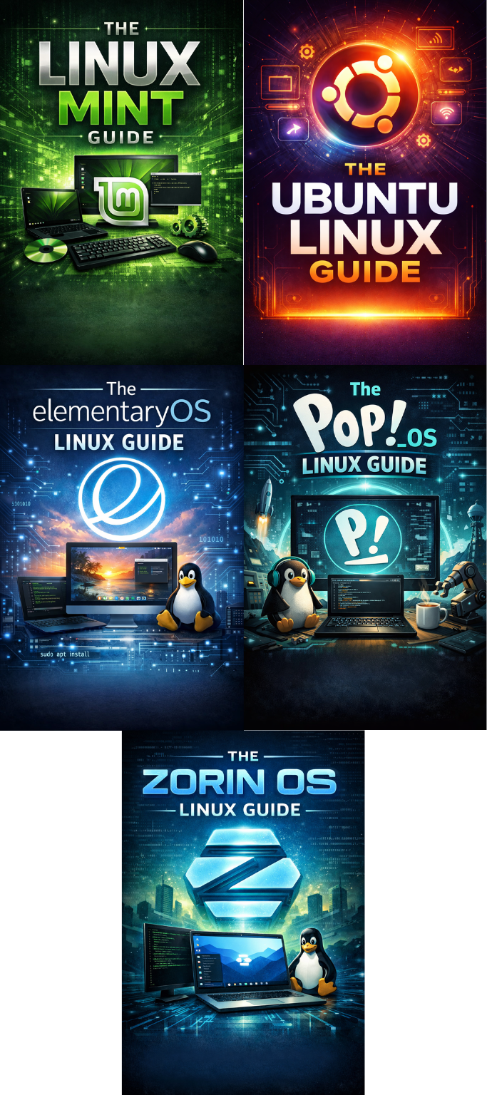 The Linux Starter Pack Guides BUNDLE ebook covers